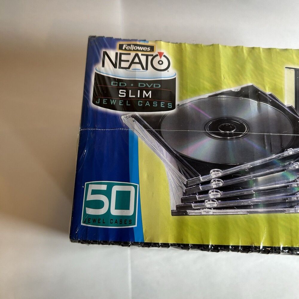 Fellowes Neato CD DVD Slim Jewel Cases Pack Of 50 New